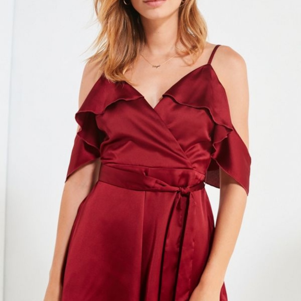 Red Silk Urban Outfitters romper